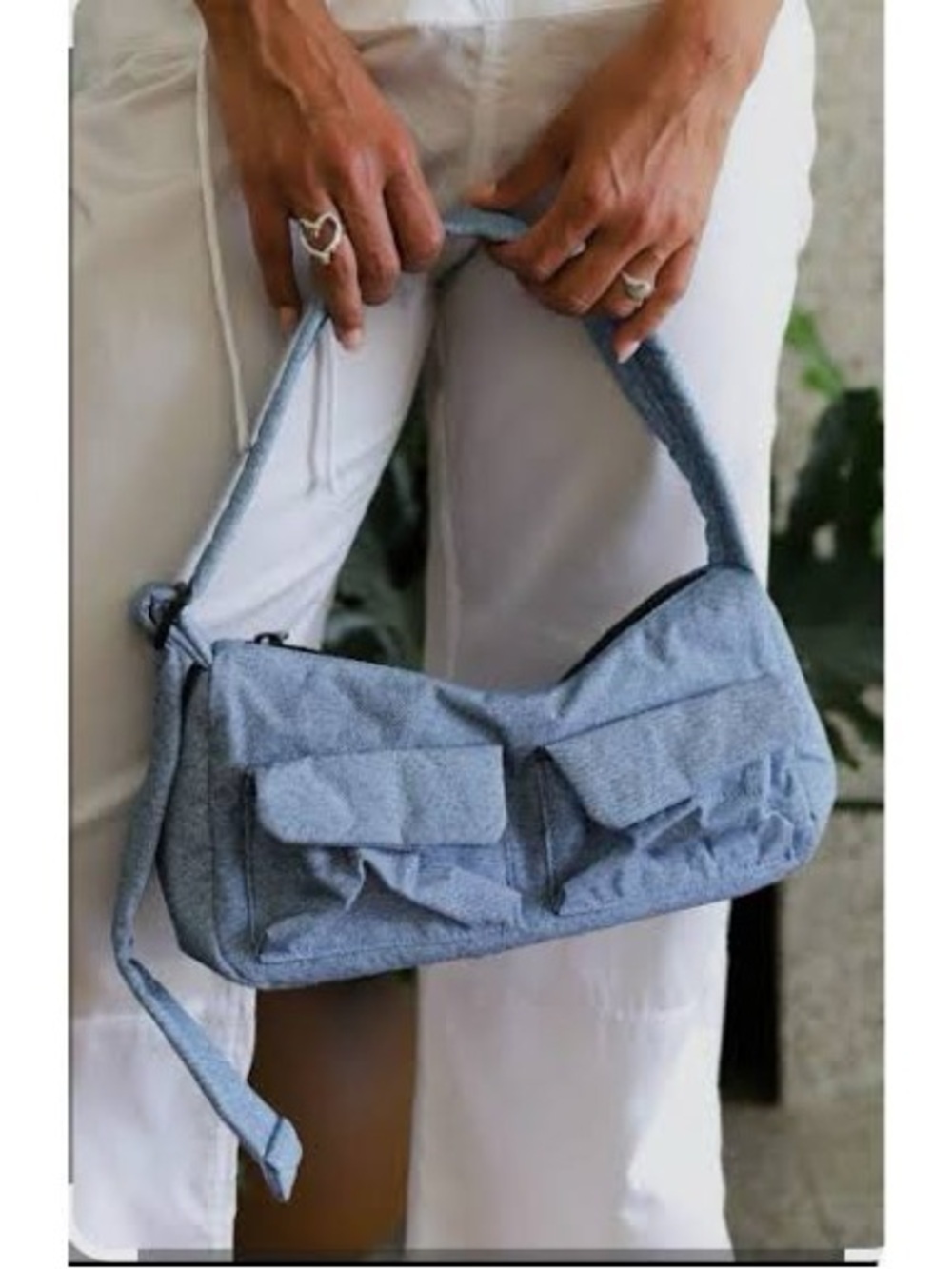 BAGGU Digital Denim Cargo Shoulder Bag ✨ - Picture 8 of 9